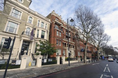 Kensington, London, London, Büyük Britanya - 1 25 2018: Apartmanlar.