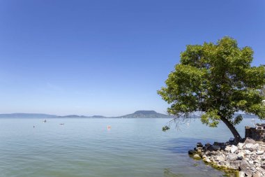 Fonyod'dan Balaton Gölü görünümü, Macaristan.