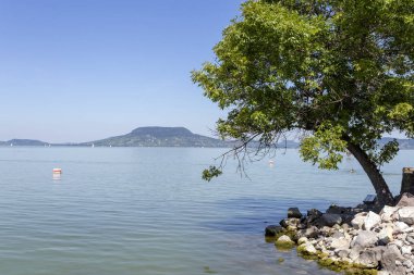 Fonyod'dan Balaton Gölü görünümü, Macaristan.