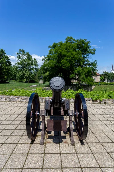 Cannone Nel Cortile Del Castello Sarospatak Ungheria — Foto Stock