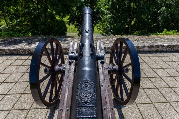 Canon Dans Cour Château Sarospatak Hongrie — Photo