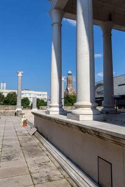 Храм Ісіди Реконструйований Музеї Iseum Savariense Museum Roman Archeological Site — стокове фото