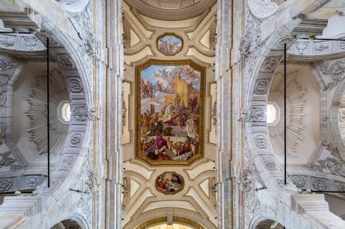 Cagliari, İtalya - 07: 15: 2020: Cagliari, İtalya 'daki Saint Mary Katedrali ve Saint Cecilia Katedrali.