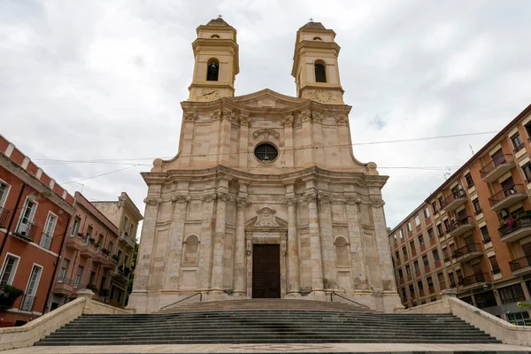 Anne Church Cagliari Italië Een Bewolkte Zomerdag — Stockfoto