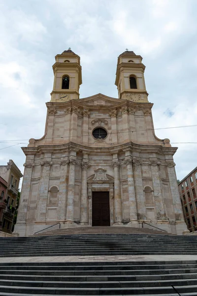 Kostel Anny Cagliari Itálie Zamračený Letní Den — Stock fotografie