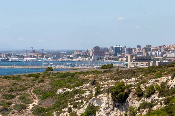 Vista Cidade Cagliari Sardenha Itália Dia Quente Verão — Fotografia de Stock