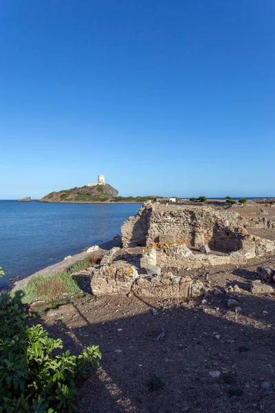 Sítio Arqueológico Nora Com Torre Espanhola Fundo — Fotografia de Stock