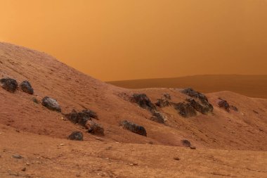 Kızıl Gezegen 'deki Mars manzarası.