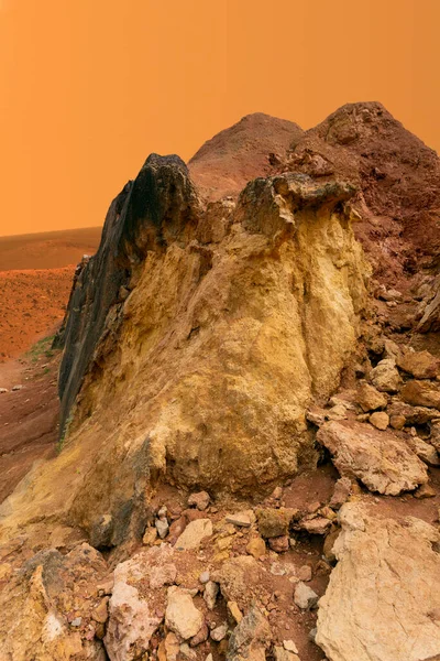 Марсіанський Ландшафт Червоній Планеті — стокове фото
