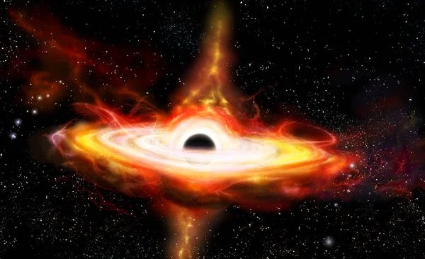 Galaxy Kvazár Fekete Lyuk Centrum Mély Űrben Művész Koncepció Illusztráció — Stock Fotó