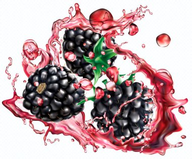 Meyve suyu sıçramaları böğürtlen