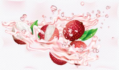 Lychee meyve suları patlama sıçramaları içine