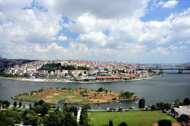 Pierre Loti Hill'den İstanbul'un panoramik manzarası (Tepe). 