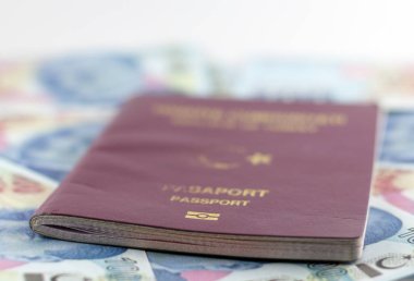 Türk pasaportu ve Türk Lirası banknotlar