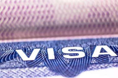 Yunanistan'ın Schengen vizesi pasaport sayfasında, kapatın