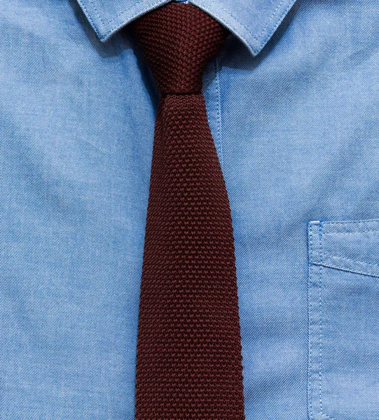 Blue Shirt Knit Tie — Stock Photo, Image