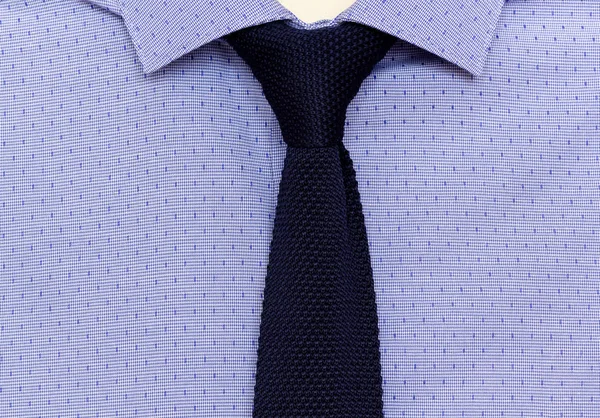 Blue Shirt Knit Tie — Stock Photo, Image