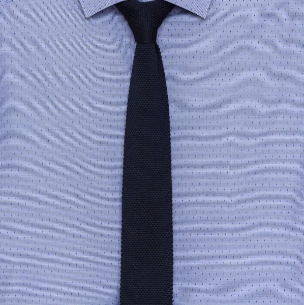 Chemise Bleue Cravate Tricot — Photo