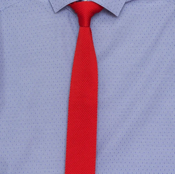 Camisa Azul Gravata Malha — Fotografia de Stock