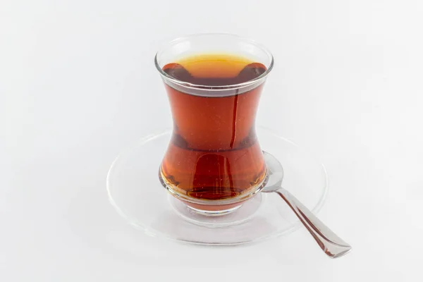 Glass Turkish Tea Isolated White — Stock Photo, Image