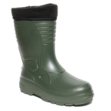 Beyaz arka plan üzerinde izole kadın yağmur botları