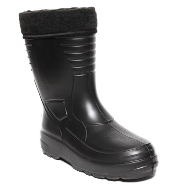 Beyaz arka plan üzerinde izole kadın yağmur botları