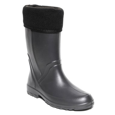 Beyaz arka plan üzerinde izole kadın yağmur botları