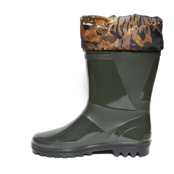 Rubber Winter Boots Isolated White — Stock Photo, Image
