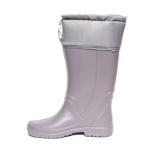 Botas Chuva Femininas Isoladas Fundo Branco — Fotografia de Stock