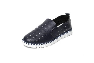 Office deri üzerinde beyaz izole ayakkabı adam