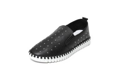 Office deri üzerinde beyaz izole ayakkabı adam