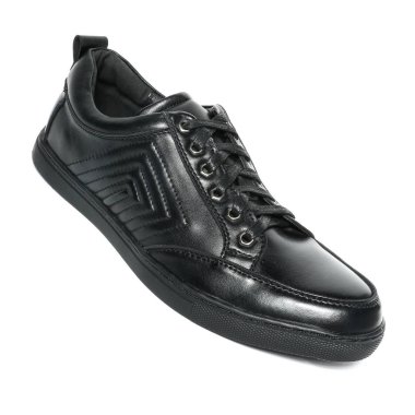 Office deri üzerinde beyaz izole ayakkabı adam