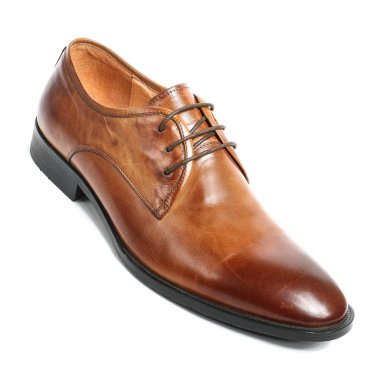 Office deri üzerinde beyaz izole ayakkabı adam