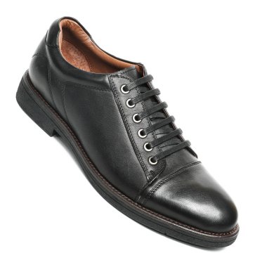 Office deri üzerinde beyaz izole ayakkabı adam