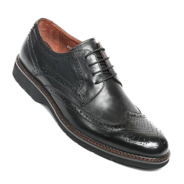 Office deri üzerinde beyaz izole ayakkabı adam