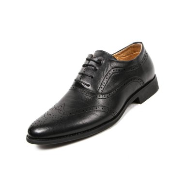 Office deri üzerinde beyaz izole ayakkabı adam