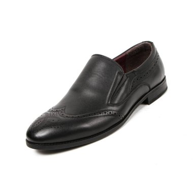 Office deri üzerinde beyaz izole ayakkabı adam