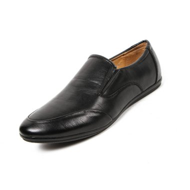 Office deri üzerinde beyaz izole ayakkabı adam