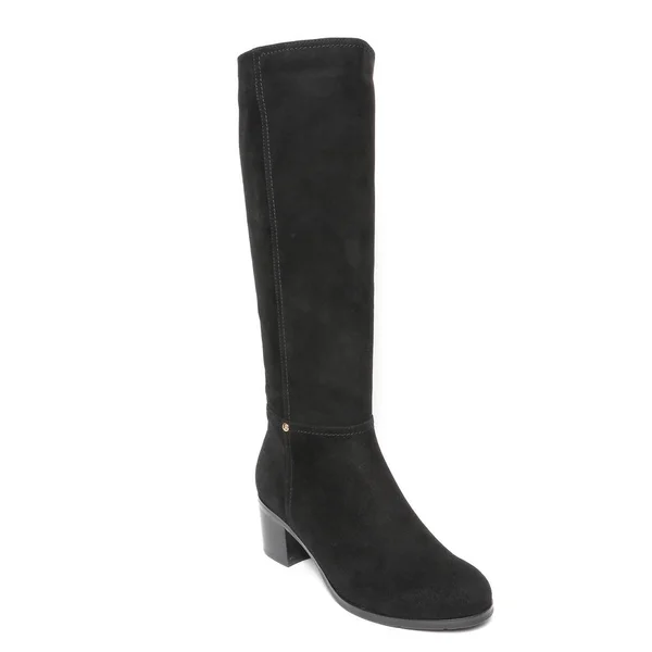 Mulheres Demi Temporada Botas Altas Isoladas Fundo Branco — Fotografia de Stock