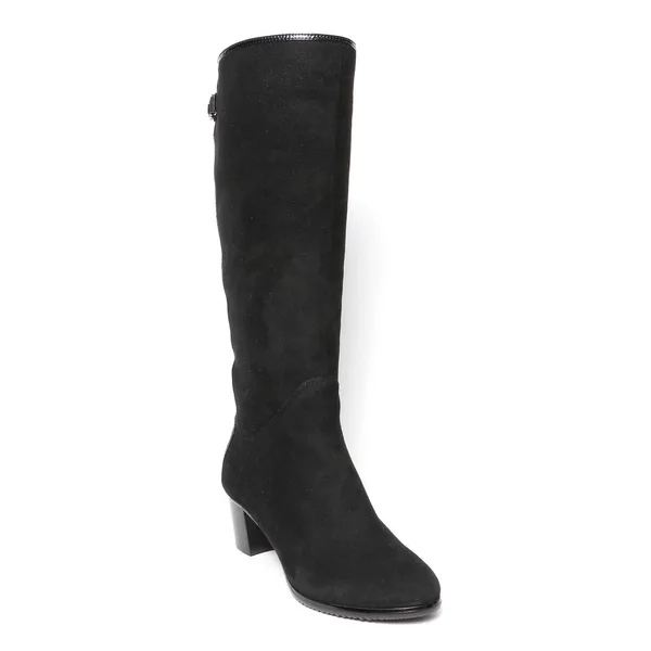 Mulheres Demi Temporada Botas Altas Isoladas Fundo Branco — Fotografia de Stock