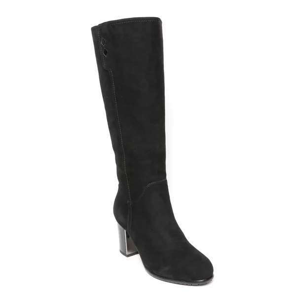 Mulheres Demi Temporada Botas Altas Isoladas Fundo Branco — Fotografia de Stock