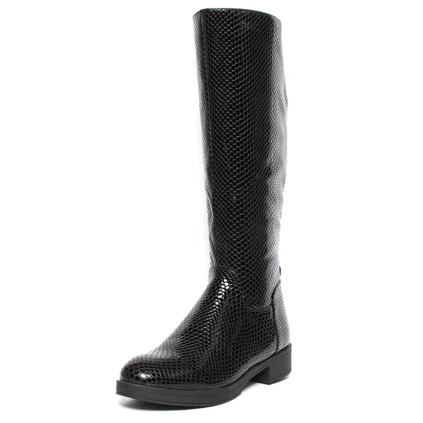 Mulheres Demi Temporada Botas Altas Isoladas Fundo Branco — Fotografia de Stock