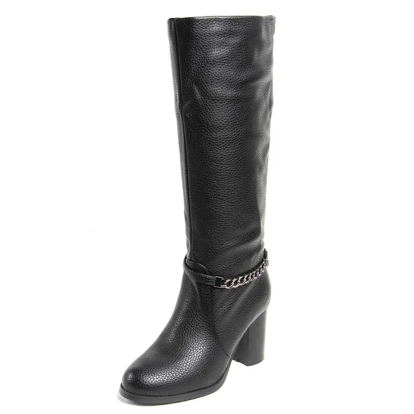 Damen Halbjahresstiefel Isoliert Auf Weißem Hintergrund — Stockfoto