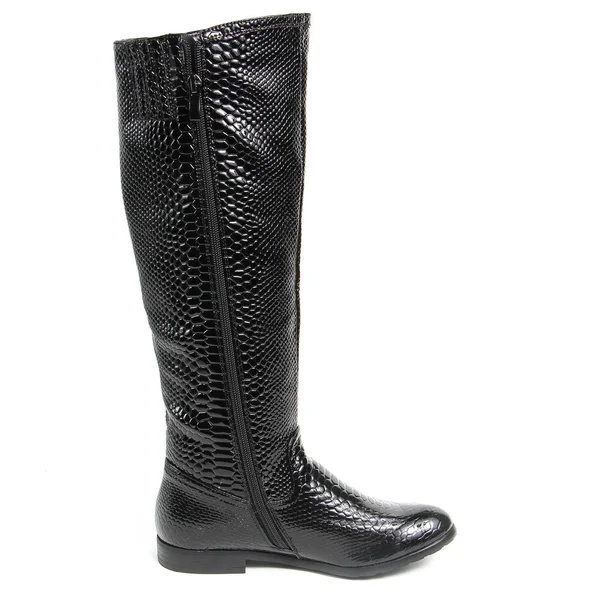 Mulheres Demi Temporada Botas Altas Isoladas Fundo Branco — Fotografia de Stock