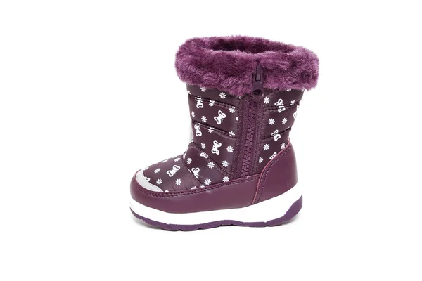 Chaussure Hiver Pour Enfant Sur Fond Blanc — Photo