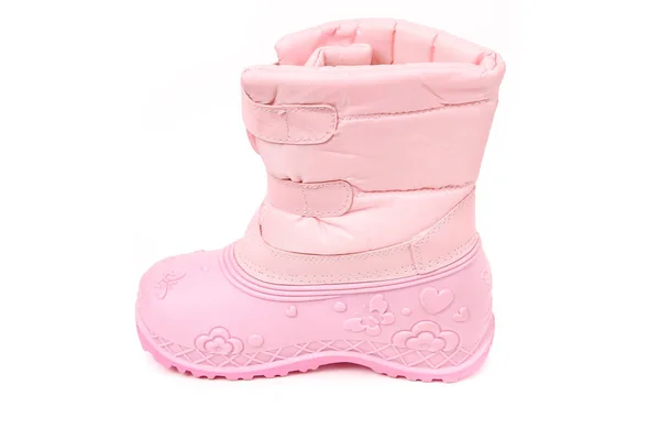 Chaussure Hiver Pour Enfant Sur Fond Blanc — Photo