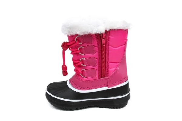 Winter Boot Shoe Kid White Background — Stock Photo, Image