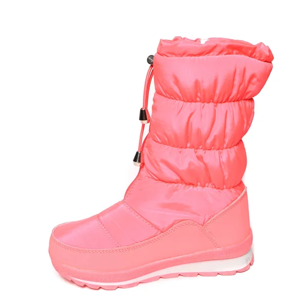 Sapato Bota Inverno Para Criança Fundo Branco — Fotografia de Stock