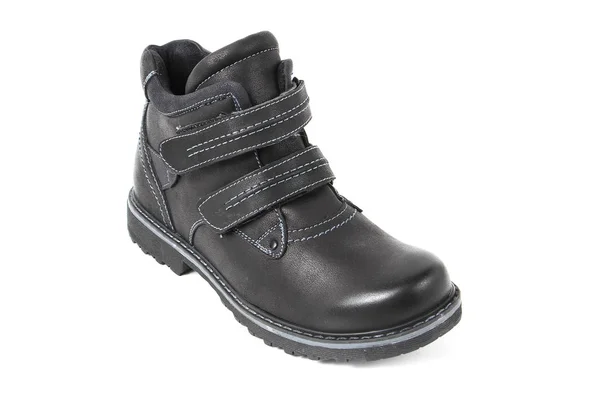 Mans Demi Season Leather Shoes Isolated Wthite — Stock Photo, Image