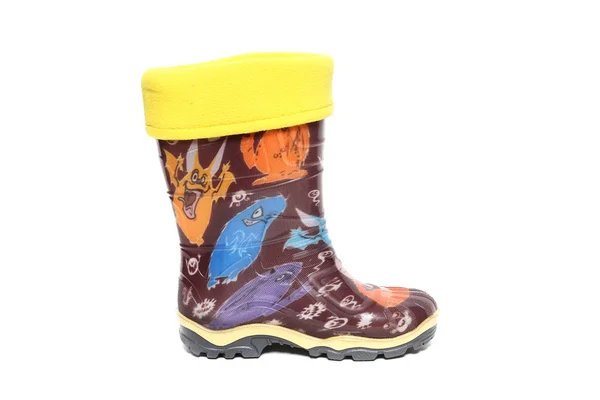 Bottes Pluie Pour Enfants Sur Blanc — Photo